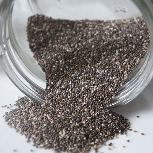 chia seeds spilling out of jar